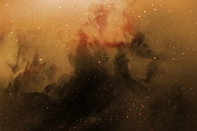 Espacio - estrellas cosmos amarillo 2K fondo de pantalla