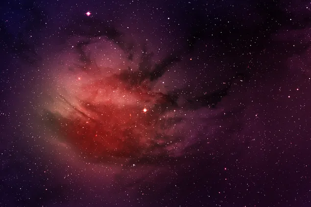 Espacio - estrellas nebulosa roja púrpura 2K fondo de pantalla