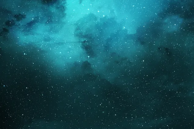 Hình nền Không gian - vũ trụ màu ngọc lam sao 2K