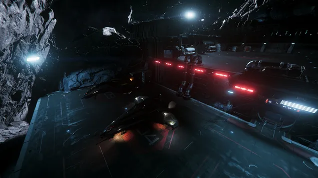 Вселенското летало GrimHEX 4K тапет