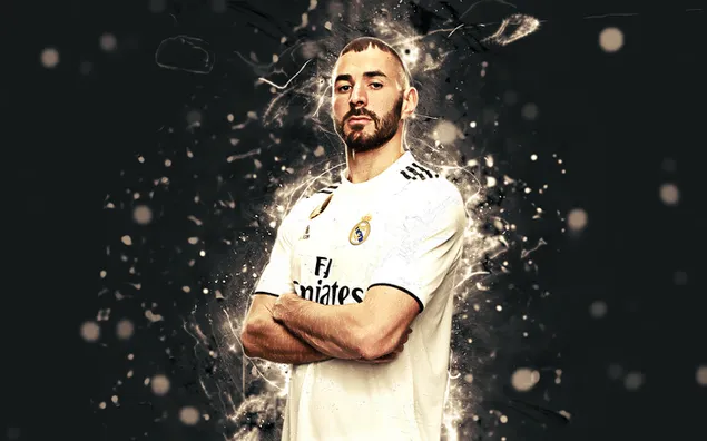 Spanje la liga sokkerspan real madrid doelskieter Franse sokkerspeler karim benzema aflaai