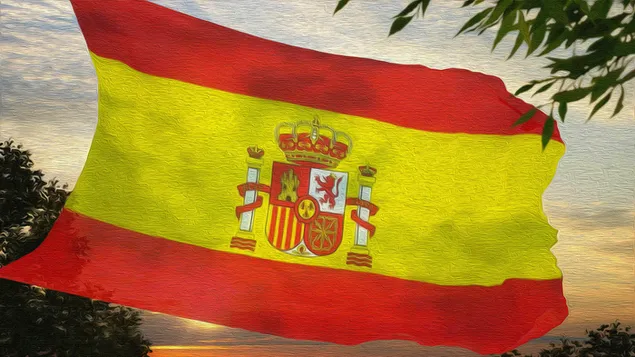 Spanje Vlag Canvas