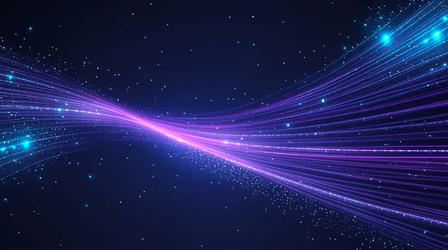 은하계 배경 속 반짝이는 빛의 길 8K 배경화면