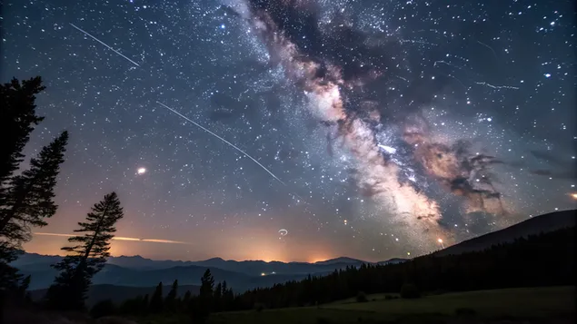 spektakularno nebesko nocno nebo s vidljivom galaksijom mlijecni put preuzmi