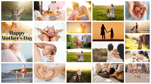 Spezieller Hintergrund zum Muttertag für PC - ästhetische Collage für Mütter herunterladen