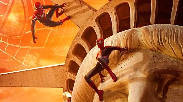 Spider Man y sus Spidy Friends atrapados en el estado de la libertad