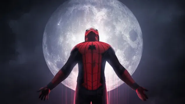 Homem Aranha Cobriu a Lua 4K papel de parede