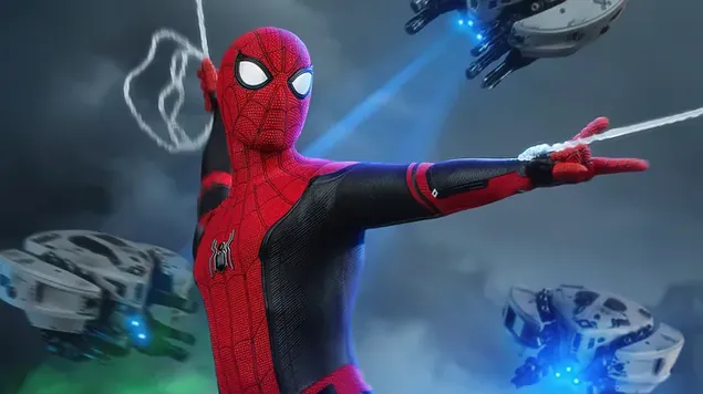 スパイダーマン ファー フロム ホーム:スターク ドローンとの戦い 4K 壁紙