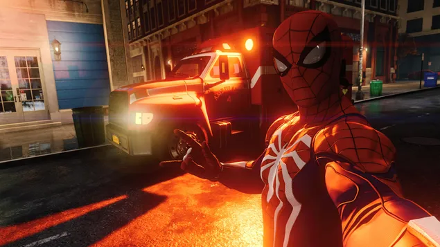 Spider-Man-spel (2019) - Spiderman Cool Selfie 4K achtergrond