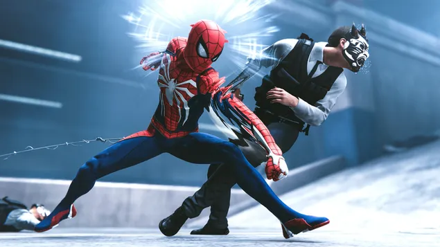 Spider-Man-spel - Spiderman power punch 2K achtergrond