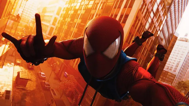 Spider-Man-spel - Spidey coole selfie 4K achtergrond