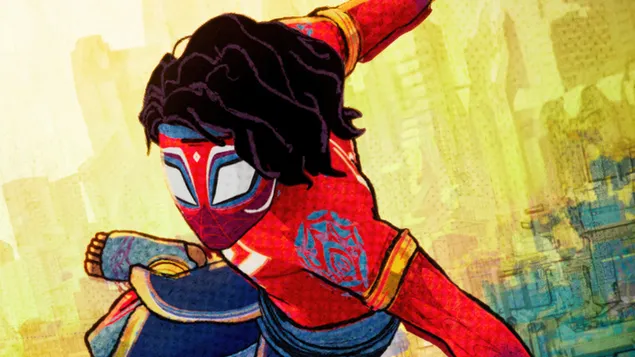 《蜘蛛俠：穿越蜘蛛俠：宇宙》電影中的蜘蛛俠印度藝術 4K 壁紙