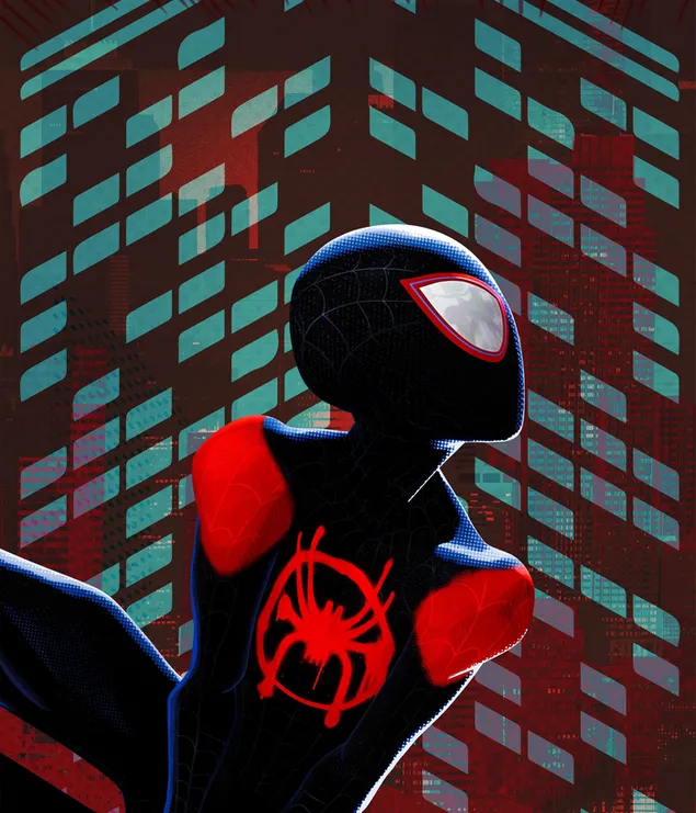 Hình nền Phim Spider-Man: Into the Spider-Verse - Miles Morales trong trang phục đen 4K