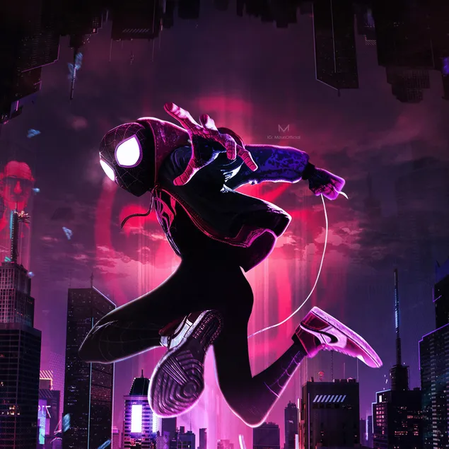 Spider-Man: Into the Spider-Verse הסרט - Fanart Spiderman Noir 2K טפט