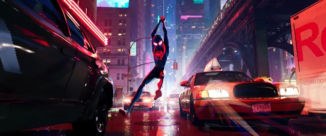 Spider-Man: Into the Spider-Verse película - Spiderman Noir héroe de acción 4K fondo de pantalla