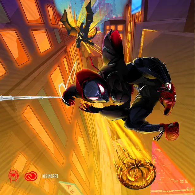 Spider-Man: Into the Spider-Verse movie - Spiderman Noir digital art 4K wallpaper