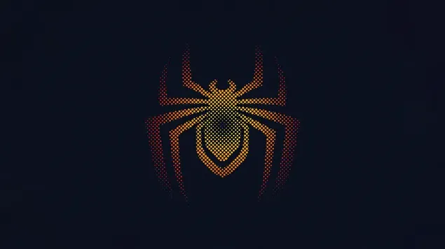 Logotipo de Spider Man en negro y naranja Mashup 4K fondo de pantalla