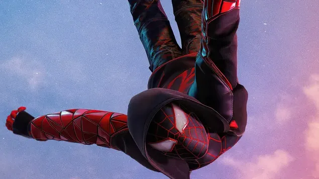 Spider Man Miles Morales: Volando en el aire 4K fondo de pantalla