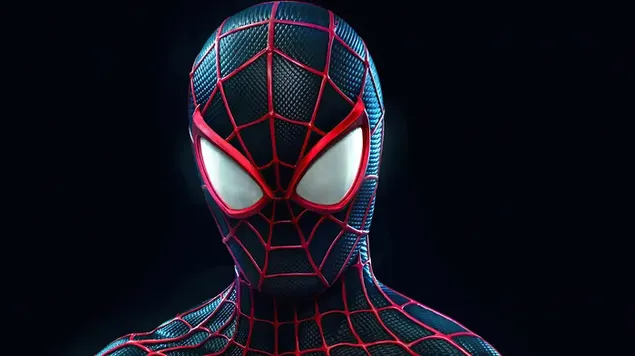 Spider Man Miles Morales:Red In Black Suit 4K wallpaper