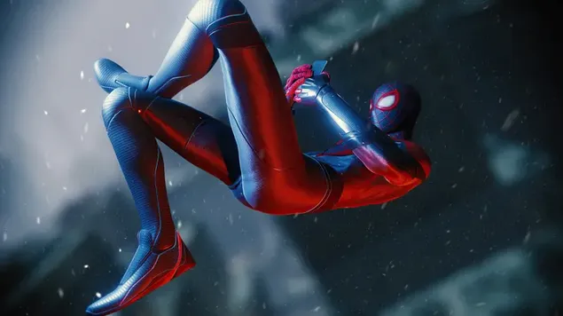 Человек-паук Майлз Моралес: Использование своего мобильного телефона 4K обои