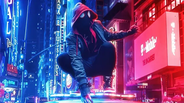 Spider Man Miles Morals: นั่งบนรถบนถนนในเมือง 4K วอลเปเปอร์