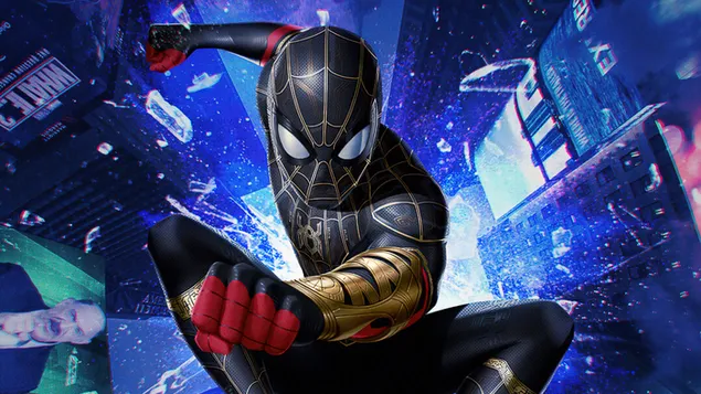 Spider-Man: No Way Home : Spider-Man Black Gold Suit 4K wallpaper