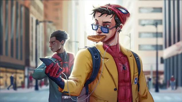 Spider-Man Peter Parker i Miles Morales (Marvel) Còmics 4K fons de pantalla