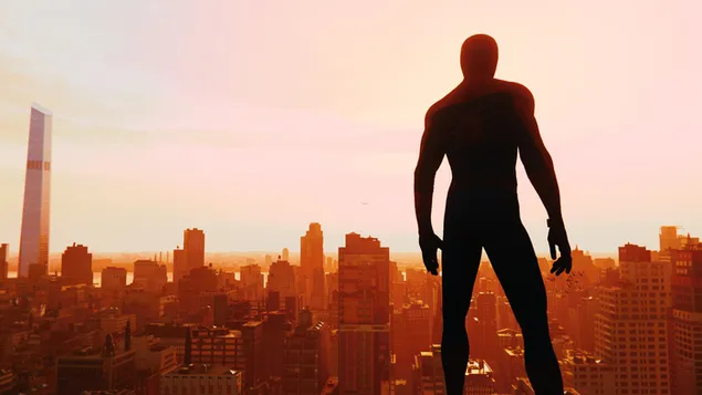 La silueta del hombre araña 4K fondo de pantalla
