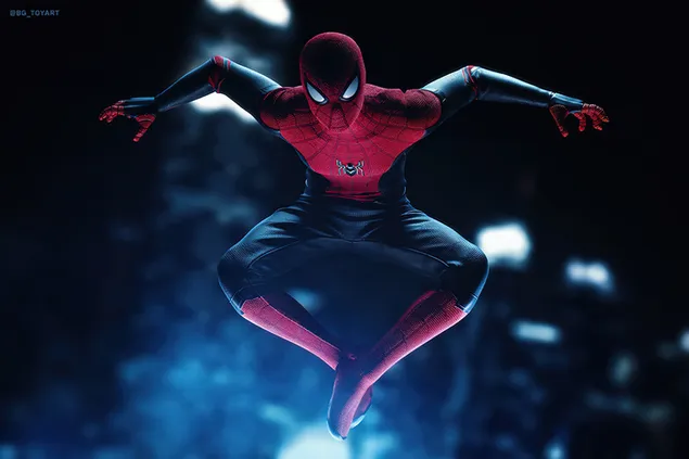 Spider Man Mencoba Menyerang Di Depan Bangunan Kotanya 4K wallpaper