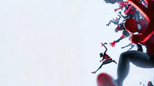 Spider-Man Variants art from Spider-Man: Across the Spider-Verse movie 4K wallpaper