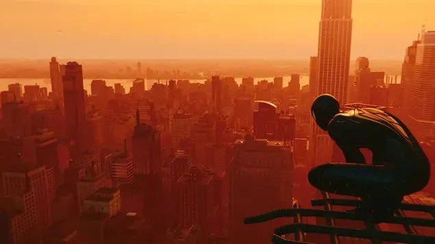 Şehrini İzleyen Örümcek Adam 4K duvar kağıdı