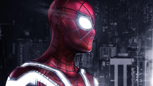 Spider Man Dengan Combo Merah Dan Putih 4K wallpaper