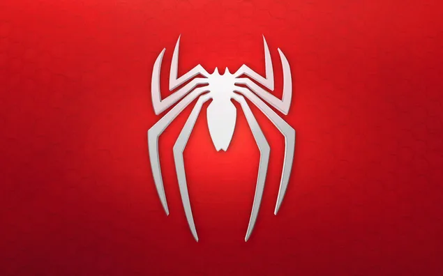 Czerwone tło logo Spidermana 4K tapeta