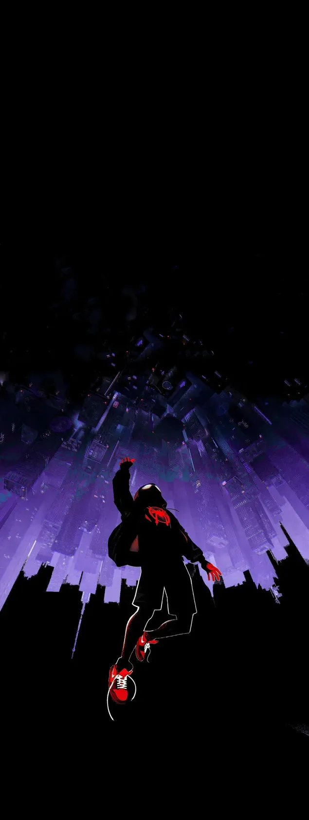 Superhéroe Spiderman haciendo negocios con luz roja brillante con luz púrpura