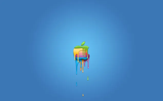 Spilled Apple logo on a blue background download