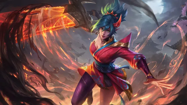 Spirit Blossom 'Riven' Ruby Chroma Chinese Skin - League of Legends (LOL) ダウンロード