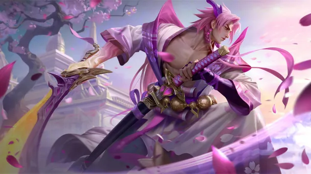 Diseño chino cromático de cuarzo rosa 'Yone' de Spirit Blossom - League of Legends (LOL) descargar