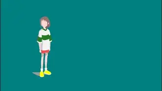Spirited Away - Chihiro minimalista em fundo verde 4K papel de parede