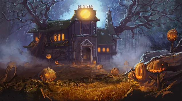 Spooky smoky haunted house