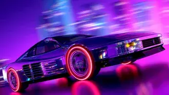 Tapeta Sportovní auto retrowave umění 4K