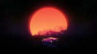 Tapeta Sportovní auto Retrowave 4K