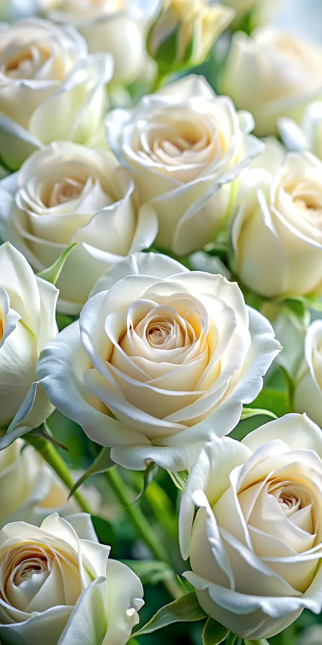 Páipéar balla Bláthanna Rós Bán an Earraigh i Radharc Galánta agus Síochánta2K