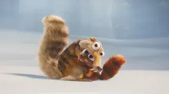 Tapeta Veverka Scrat něžně objímá veverku na ledu 2K