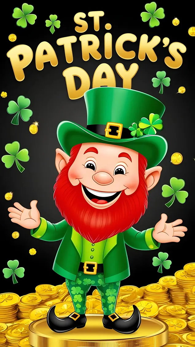 La Saint-Patrick sur fond noir 4K fond d'écran