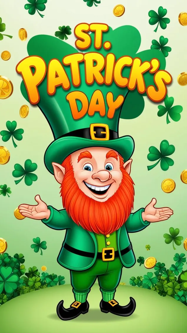 st. patricks day with shamrocks and coin download