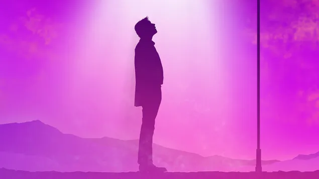 Tapeta Stojí pod pouličným svetlom 4K