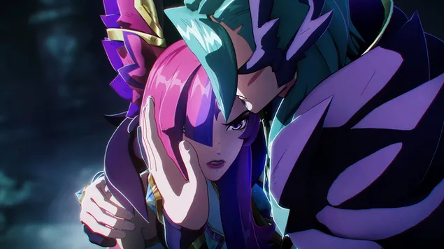 Star Guardian 'Xayah with Rakan' (Anime FA) - League of Legends (LOL) 4K 壁紙