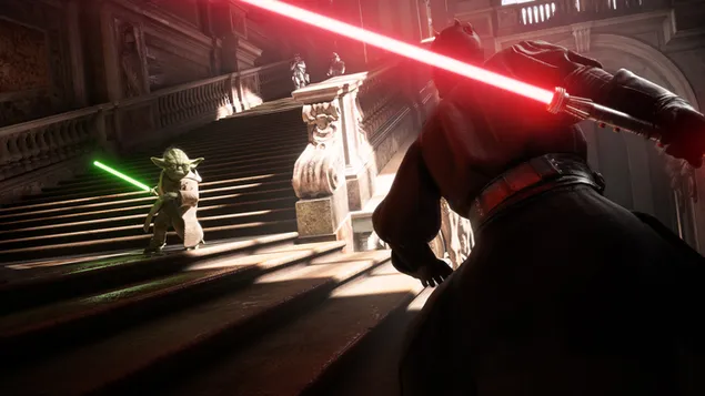 Star Wars: Battlefront 2 - Yoda Vs Darth Vader HD wallpaper