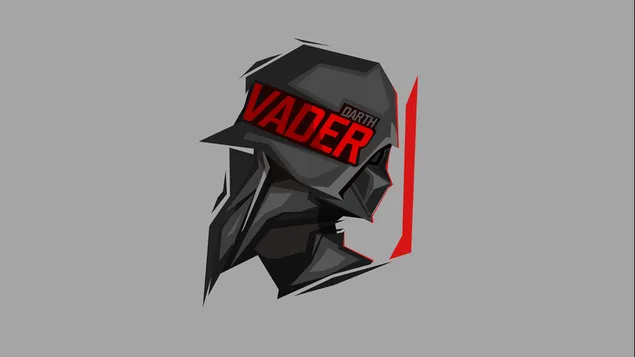 Star Wars Darth Vader Minimalist in gray background 8K wallpaper