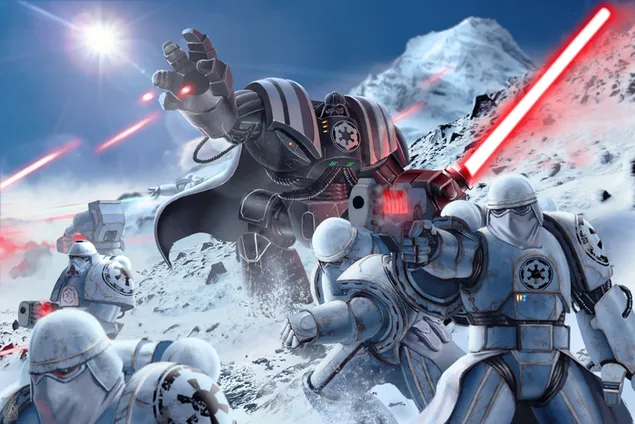 Star Wars - Darth Vader with Stormtroopers 4K wallpaper